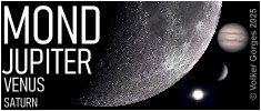 Mond, Jupiter, Venus und Saturn